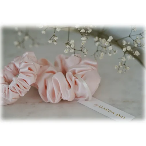 by Dariia Day - Silk Scrunchie - Blush Pink - Fashion - Accessories - Mulberry Silk - Artisan Silk Scrunchie - Luxury - Avvenice
