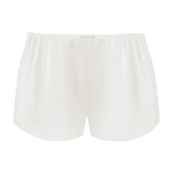 by Dariia Day - Silk Shorts - Powder White - Fashion - New Collection - Mulberry Silk - Artisan Silk Shorts - Luxury - Avvenice