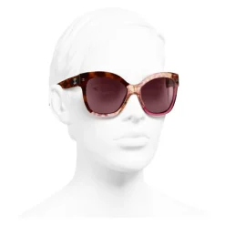 Chanel - Butterfly Sunglasses - Dark Tortoise Pink - Chanel Eyewear - Avvenice