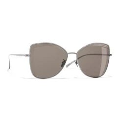 Chanel - Butterfly Sunglasses - Dark Silver Brown - Chanel Eyewear - Avvenice