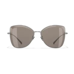 Chanel - Butterfly Sunglasses - Dark Silver Brown - Chanel Eyewear - Avvenice