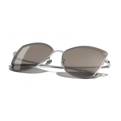 Chanel - Butterfly Sunglasses - Dark Silver Brown - Chanel Eyewear - Avvenice