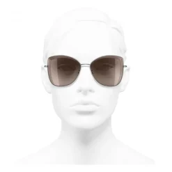 Chanel - Butterfly Sunglasses - Dark Silver Brown - Chanel Eyewear - Avvenice