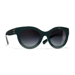 Chanel - Butterfly Sunglasses - Dark Green Gray Gradient - Chanel Eyewear - Avvenice