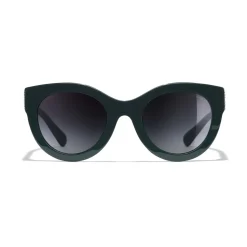 Chanel - Butterfly Sunglasses - Dark Green Gray Gradient - Chanel Eyewear - Avvenice