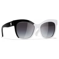 Chanel - Butterfly Sunglasses - Black White Gray - Chanel Eyewear - Avvenice