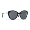 Chanel - Butterfly Sunglasses - Dark Blue Gray - Chanel Eyewear - Avvenice