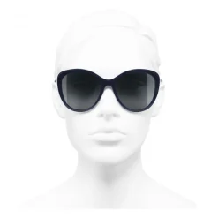 Chanel - Butterfly Sunglasses - Dark Blue Gray - Chanel Eyewear - Avvenice