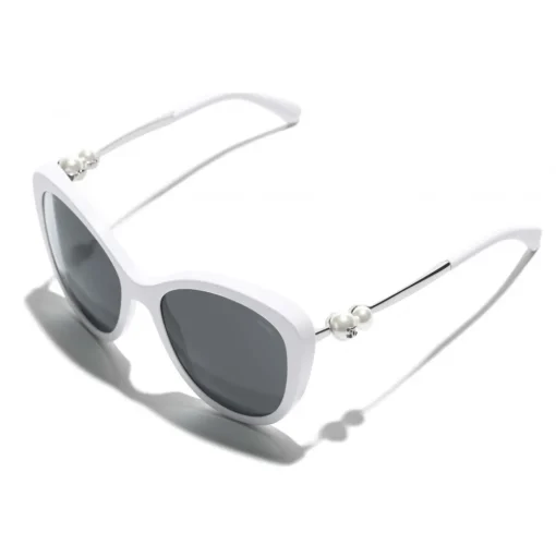 Chanel - Butterfly Sunglasses - White Gray - Chanel Eyewear - Avvenice