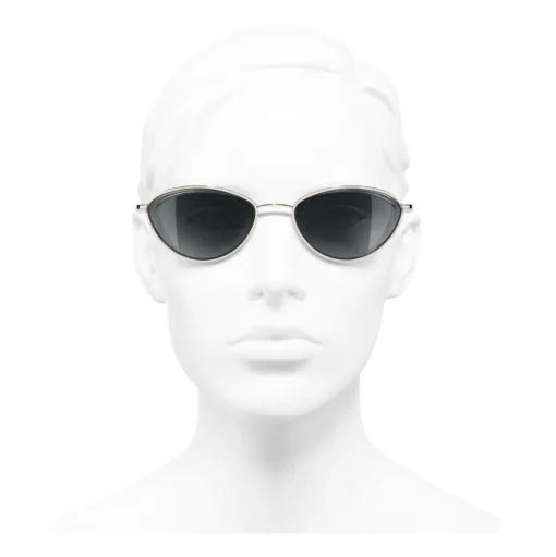 Chanel - Cat Eye Sunglasses - Gold Gray - Chanel Eyewear - Avvenice