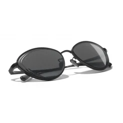 Chanel - Cat Eye Sunglasses - Black Gray - Chanel Eyewear - Avvenice