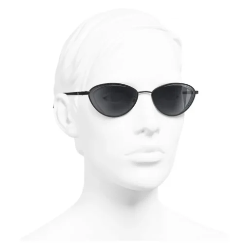 Chanel - Cat Eye Sunglasses - Black Gray - Chanel Eyewear - Avvenice