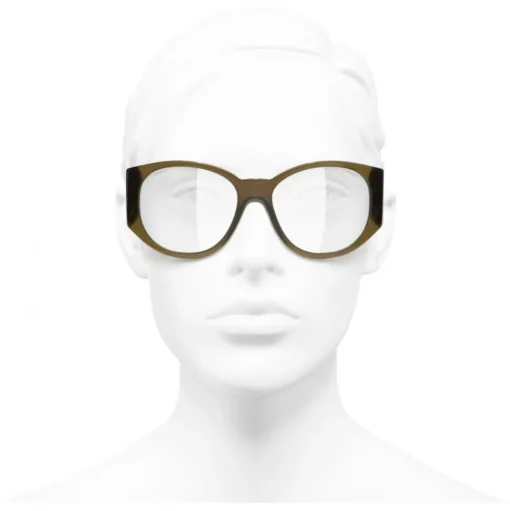 Chanel - Oval Sunglasses - Khaki Transparent - Chanel Eyewear - Avvenice