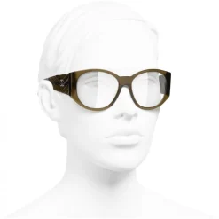 Chanel - Oval Sunglasses - Khaki Transparent - Chanel Eyewear - Avvenice