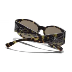 Chanel - Oval Sunglasses - Green Tortoise Brown - Chanel Eyewear - Avvenice