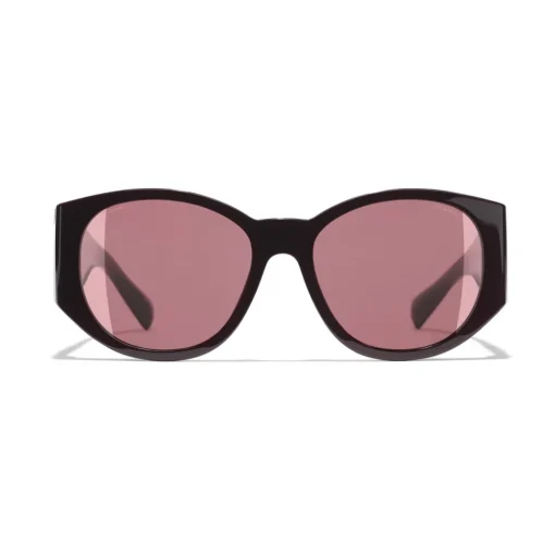 Chanel - Oval Sunglasses - Burgundy - Chanel Eyewear - Avvenice