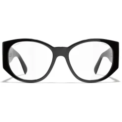 Chanel - Oval Sunglasses - Black Transparent - Chanel Eyewear - Avvenice