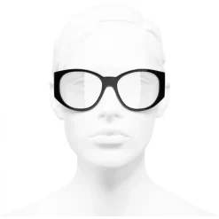 Chanel - Oval Sunglasses - Black Transparent - Chanel Eyewear - Avvenice