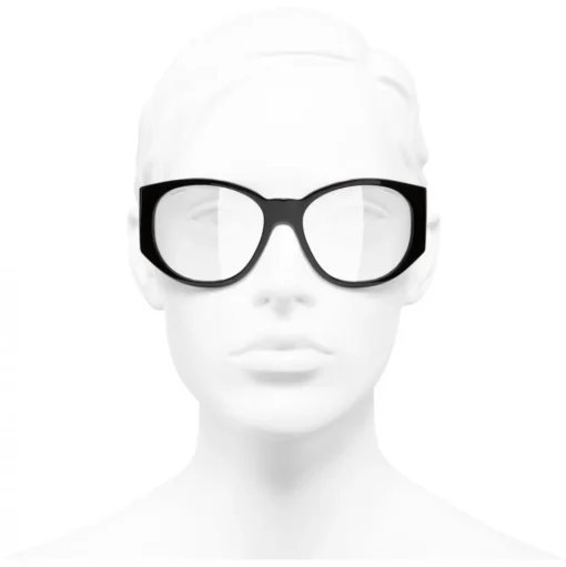 Chanel - Oval Sunglasses - Black Transparent - Chanel Eyewear - Avvenice