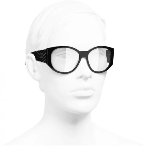 Chanel - Oval Sunglasses - Black Transparent - Chanel Eyewear - Avvenice
