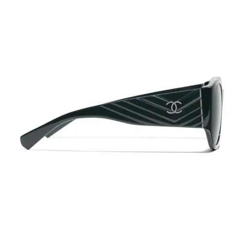 Chanel - Oval Sunglasses - Dark Green Gray - Chanel Eyewear - Avvenice