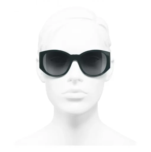 Chanel - Oval Sunglasses - Dark Green Gray - Chanel Eyewear - Avvenice