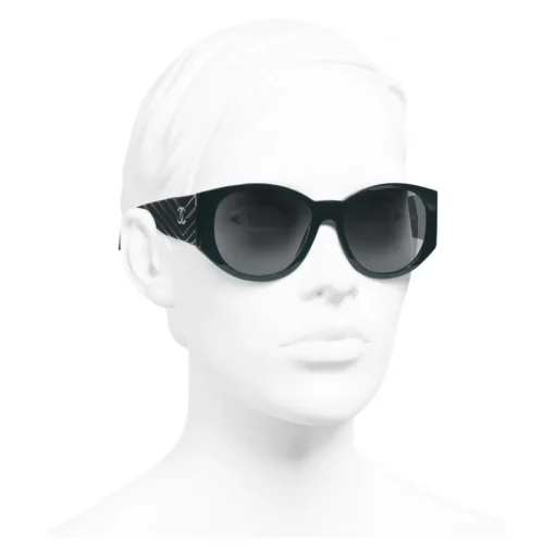 Chanel - Oval Sunglasses - Dark Green Gray - Chanel Eyewear - Avvenice
