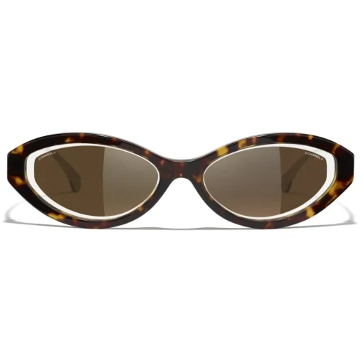 Chanel - Oval Sunglasses - Dark Tortoise Brown - Chanel Eyewear - Avvenice