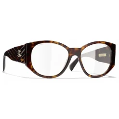 Chanel - Oval Sunglasses - Dark Tortoise Transparent - Chanel Eyewear - Avvenice