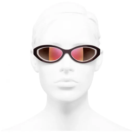 Chanel - Oval Sunglasses - Dark Red - Chanel Eyewear - Avvenice