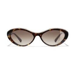Chanel - Oval Sunglasses - Dark Tortoise Brown - Chanel Eyewear - Avvenice