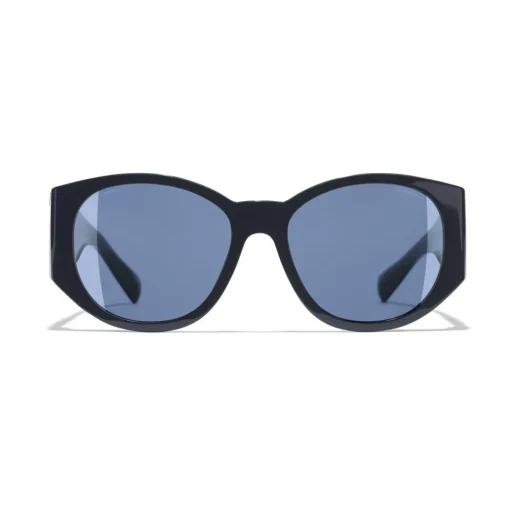 Chanel - Oval Sunglasses - Dark Blue - Chanel Eyewear - Avvenice