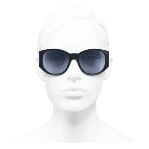 Chanel - Oval Sunglasses - Dark Blue - Chanel Eyewear - Avvenice