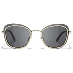 Chanel - Pantos Sunglasses - Black Gold Gray - Chanel Eyewear - Avvenice