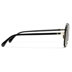 Chanel - Pantos Sunglasses - Black Gold Gray - Chanel Eyewear - Avvenice