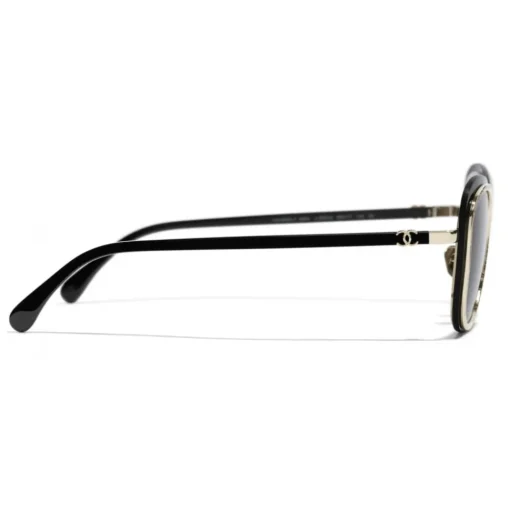 Chanel - Pantos Sunglasses - Black Gold Gray - Chanel Eyewear - Avvenice