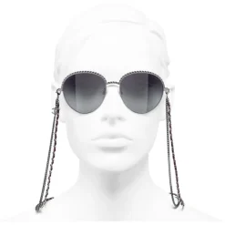 Chanel - Pantos Sunglasses - Silver Gray - Chanel Eyewear - Avvenice