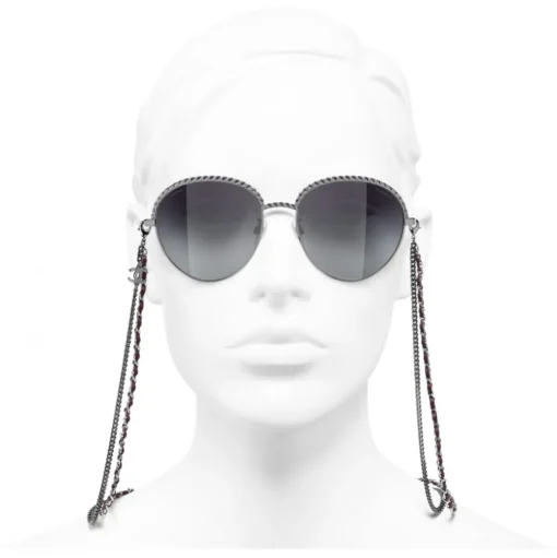 Chanel - Pantos Sunglasses - Silver Gray - Chanel Eyewear - Avvenice