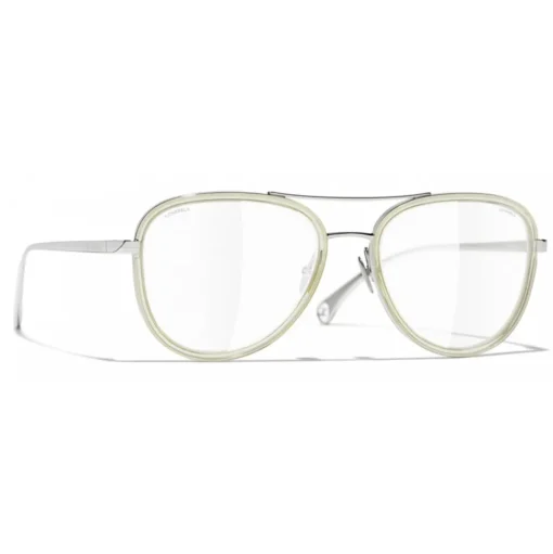 Chanel - Pilot Sunglasses - Silver Beige Transparent - Chanel Eyewear - Avvenice