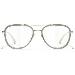 Chanel - Pilot Sunglasses - Gold Gray Transparent - Chanel Eyewear - Avvenice