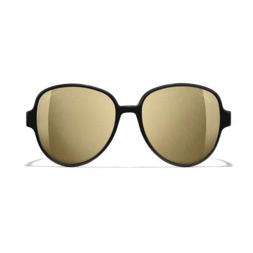 Chanel - Pilot Sunglasses - Black Gold Glitter - Chanel Eyewear - Avvenice