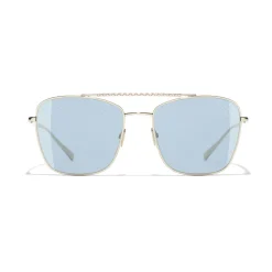 Chanel - Pilot Sunglasses - Gold Light Blue - Chanel Eyewear - Avvenice