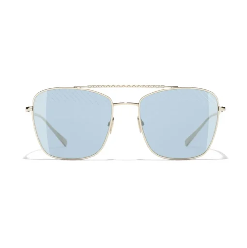 Chanel - Pilot Sunglasses - Gold Light Blue - Chanel Eyewear - Avvenice