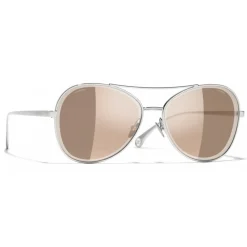 Chanel - Pilot Sunglasses - Silver Pink Gold - Chanel Eyewear - Avvenice