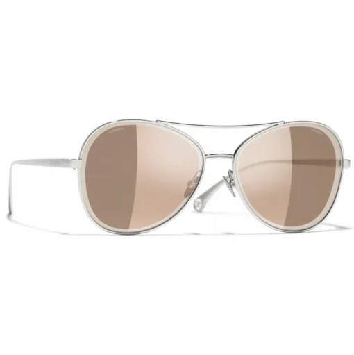 Chanel - Pilot Sunglasses - Silver Pink Gold - Chanel Eyewear - Avvenice