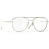Chanel - Pilot Sunglasses - Gold Transparent - Chanel Eyewear - Avvenice