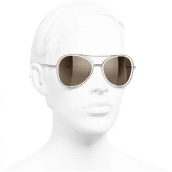 Chanel - Pilot Sunglasses - Pink Brown - Chanel Eyewear - Avvenice