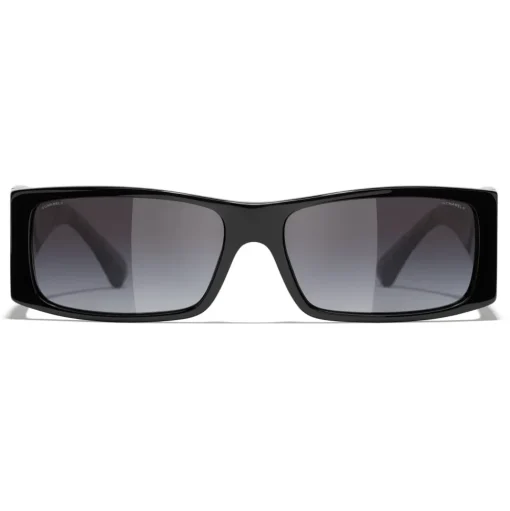 Chanel - Rectangle Sunglasses - Black Gray - Chanel Eyewear - Avvenice