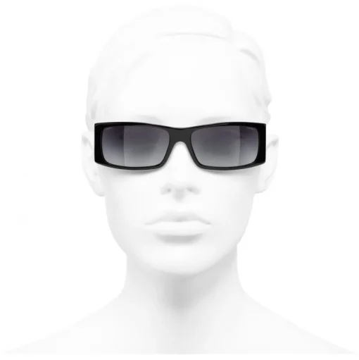 Chanel - Rectangle Sunglasses - Black Gray - Chanel Eyewear - Avvenice