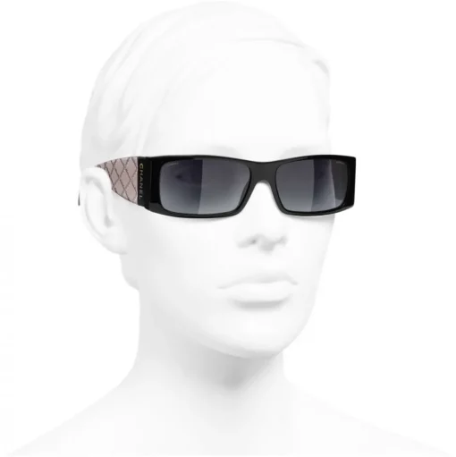 Chanel - Rectangle Sunglasses - Black Gray - Chanel Eyewear - Avvenice